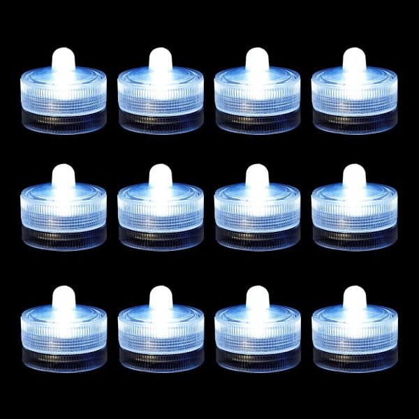 Submersible LED Lights,Waterproof Pool Lights (12 Pack, White)