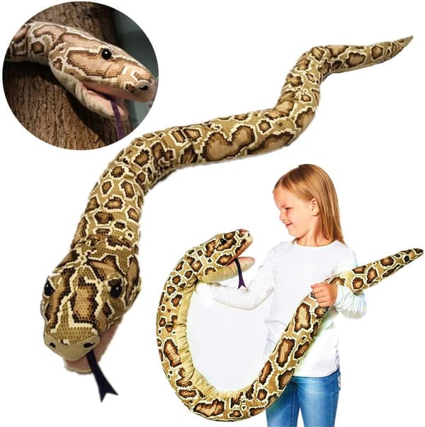 170 cm høj simulering Super lang Brun python Bløde Plys Legetøj