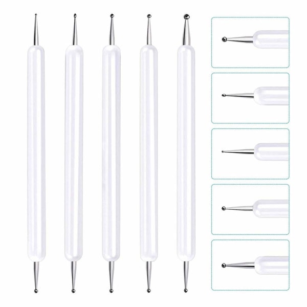 Embossing Stylus Set Dobbelt End Tracing Dotting Tool Stylus for Carbon Transfer Paper Mandala Rock Painting, Pottery Clay Craft, Embossing Art 5 Pcs