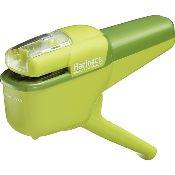 Häftklammerfri häftapparat, 10 ark 64gsm kopieringspapper, vit, importerad från Japan (grön)