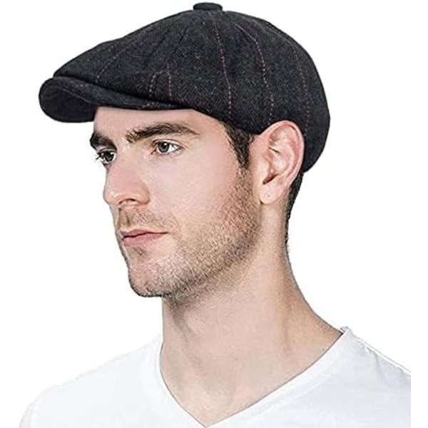 2-pack Platta Kepsar Hattar Vinterkepsar Herrar Beret Hattar för Män Bomull och Ull Tyg Varma Hatt