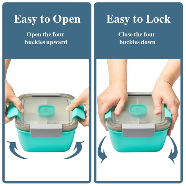 3-pack Salladsbehållare med 3-facks Bento Box