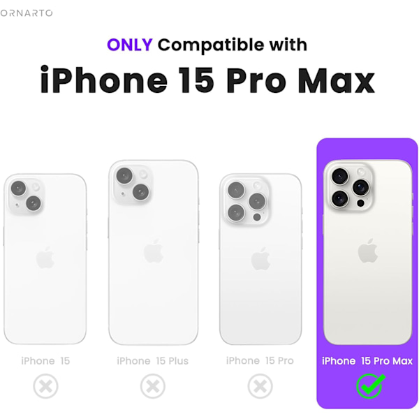 Kompatibel med iPhone 15 Pro Max Cover 6.7\", Slankt Flydende Silikone 3 Lag Fuld Dækket Blød Gel Gummi 15 Pro Max iPhone Cover 6.7 tommer black