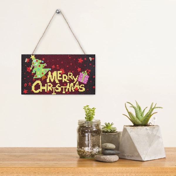 DIY Timanttimaalausmerkki Käsintehty Riippuva Plakatti Puinen Hyvää Joulua Plakatti Ovi Ikkuna Ripustus Mosaiikkisetti