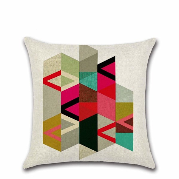 St Kuddfodral 45 x 45 cm, Fyrkantigt Dekorativt Örngott Soffkudde Fodral Färgglatt Geometriskt Mingon Mönster Bomull Linne Heminredning