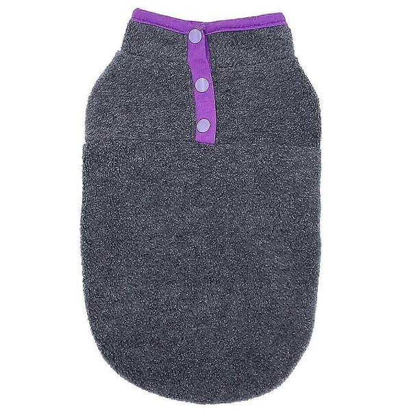 2 st husdjur hund valp vinter varma kläder fleece tröja pullover jacka kappa kläder mörkgrå