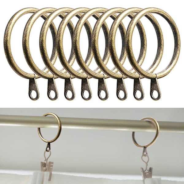 50 stk. Metalgardinringe 38mm indvendig diameter (Messing)
