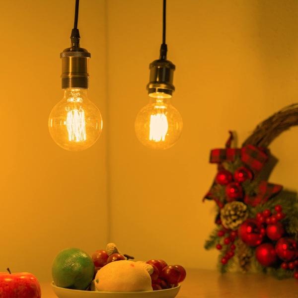 4-pack Vintage Edison glödlampor-dimbar skruv-glödlampa-globe glödlampor-lampa varmt ljus 40w G80 E27 220V[Energiklass A]