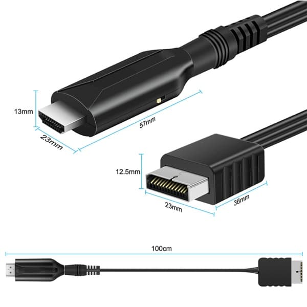 For PS1/for PS2 til HDMI-kompatibel adapterkonverterer opptil 1080P utgangsstøtte PS1/for PS2 (480i/480p/576i)
