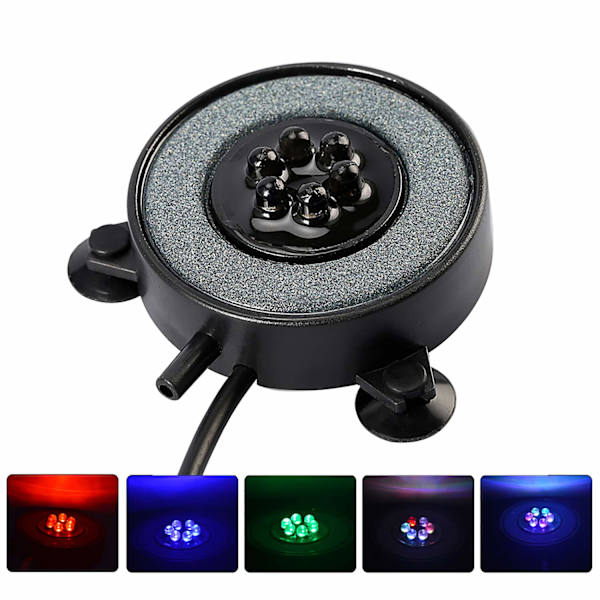 Nedsænkelig akvarielampe med bobler, 6 LED (5,5 cm, 1,2 W)