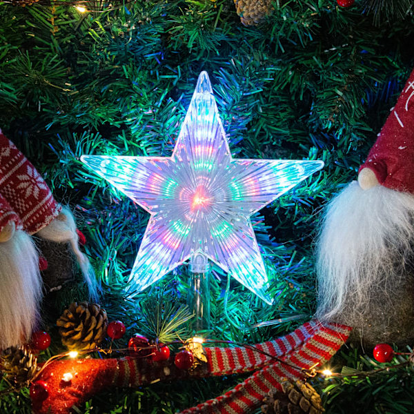 USB Julgran Toppstjärna Flerfärgad Blinkande LED 21cm