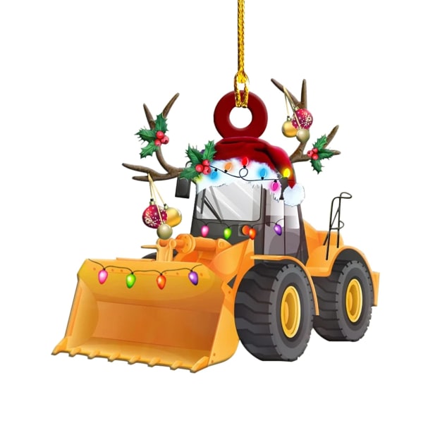 Christmas Tree Hanging Truck Ornament Flat Pendant(#08, 2pcs)