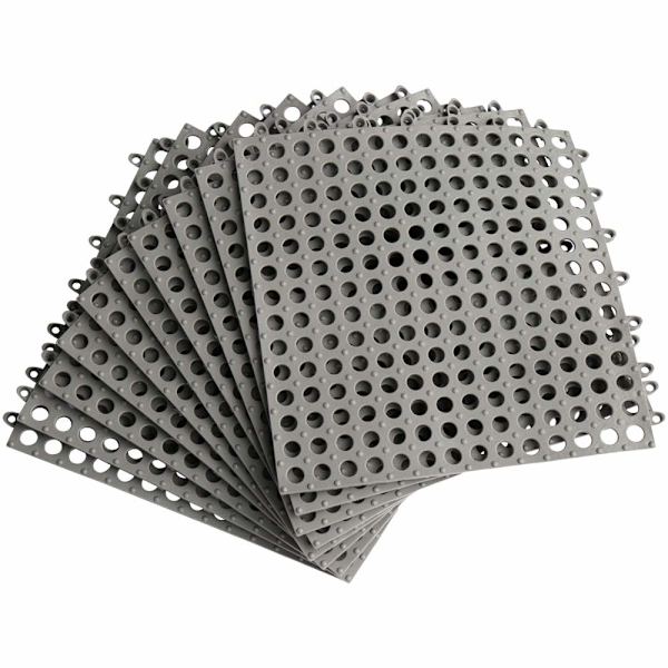 10 st Interlocking PVC-golvplattor med massagehål - DIY-storlek halkfria golvplattor - för pool, dusch, husdjursområde, hyttdäck inomhus/utomhus