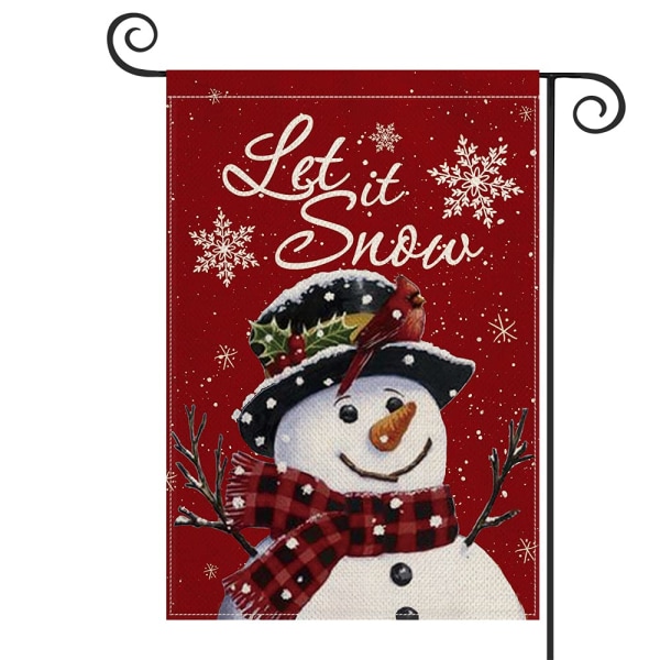 Let It Snow Christmas Garden Flag 12x18in Dobbeltsidig