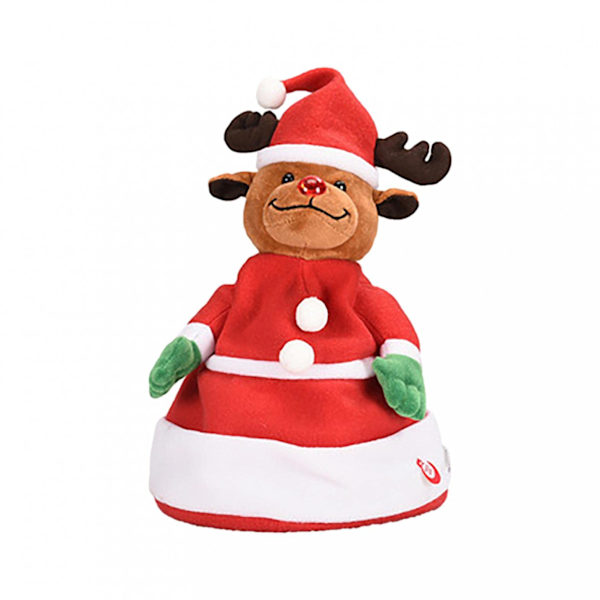Juleplys bamsehat til børn og voksne (hjort)