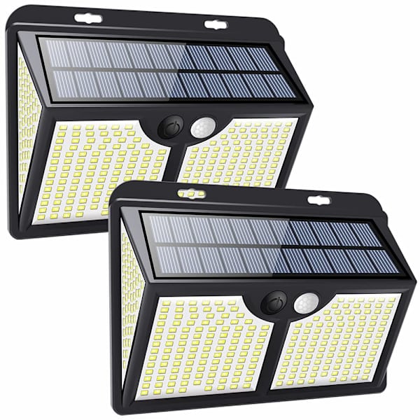 2 st LED solcellslampor utomhus, [4 arbetslägen, 270° belysning]