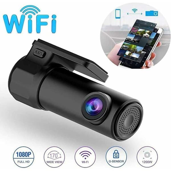 1080P WiFi Dash Cam 170 Wide Angle Loop-opptak