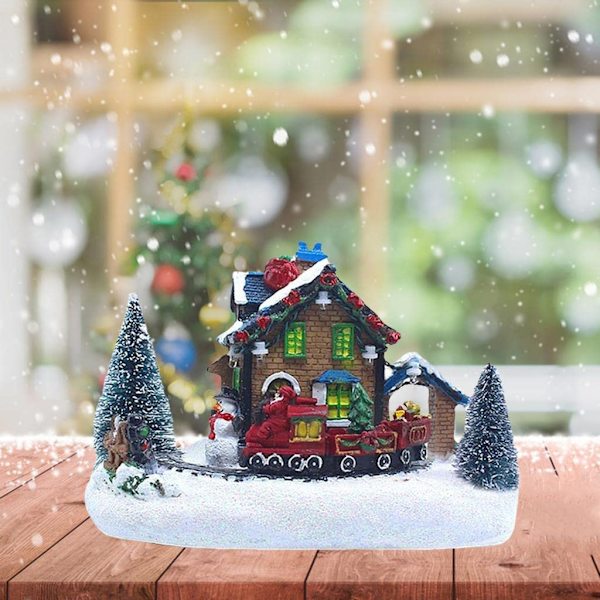 Miniatyyri LED-joulumajakylän lumikeskukset