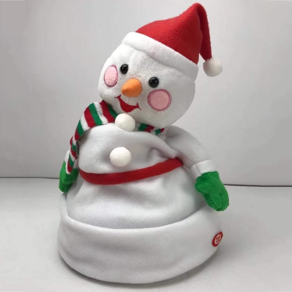 Juleplysj dukkehatt for barn, voksne (snømann)