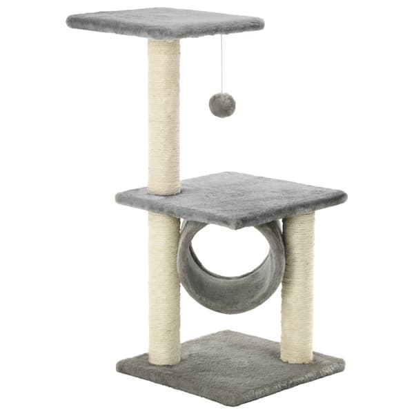 vidaXL Klorestativ til katt med sisalstolper 65 cm grå gray gray