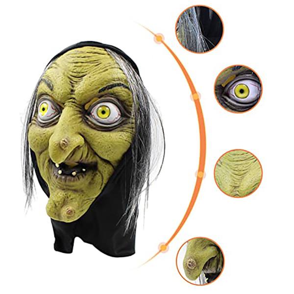 Halloween skräck häxa mask gammal häxa latex huvudskydd trollkarl gammal dam mormor mask
