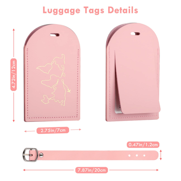 Passdeksler og bagasjemerke, 2 stk (svart, rosa)