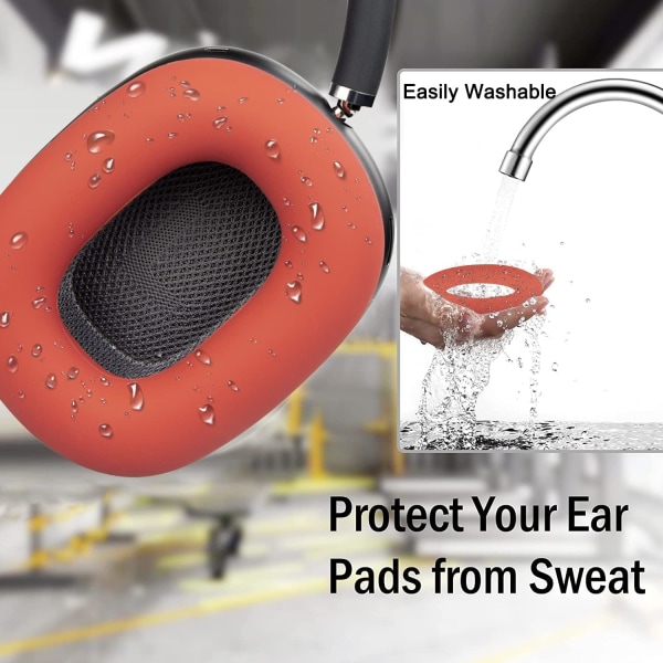 Silikoniset suojapehmusteet AirPods Max -kuulokkeille, hienkestävät, helposti pestävät, kestävät Red