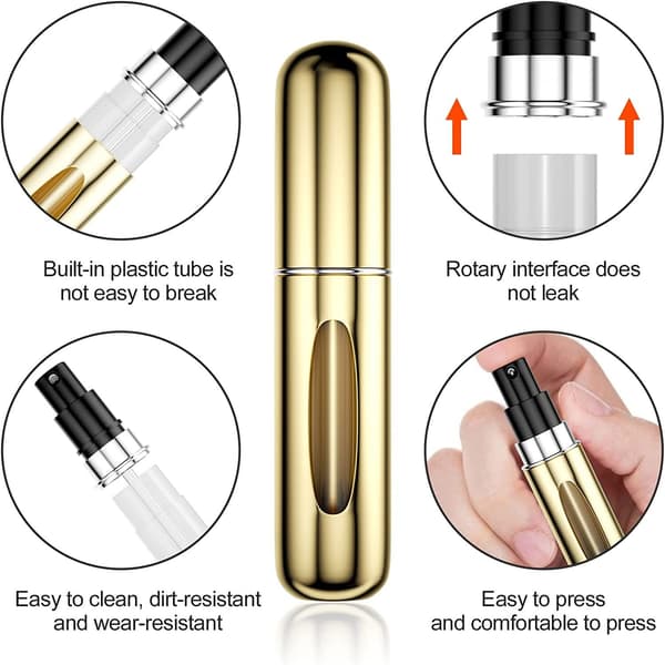 2X Parfym Atomizer 8 ml Parfymflaska för Resor Silver Silver one size