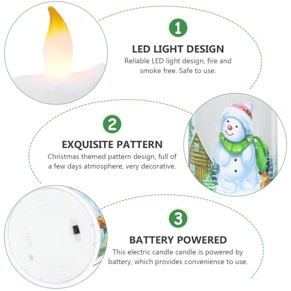 Jul Flamlösa Ljus Flimrande Batteridriven