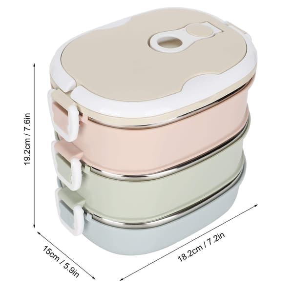 Isolert Bento Matboks i Rustfritt Stål, 3 Lag, 2700ml Three-layer