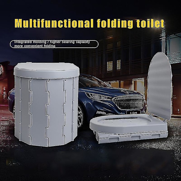 Kannettava taittuva wc-istuin retkeilyyn, vedenpitävä kannella, auton asuntovaunun teltta wc-ämpäri