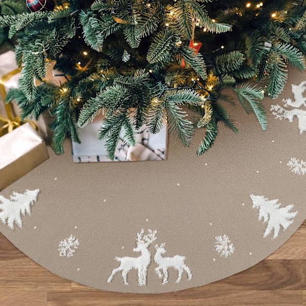 Joulukuusen hame, kaapeli neulottu (48 tuumaa/122 cm, beige)