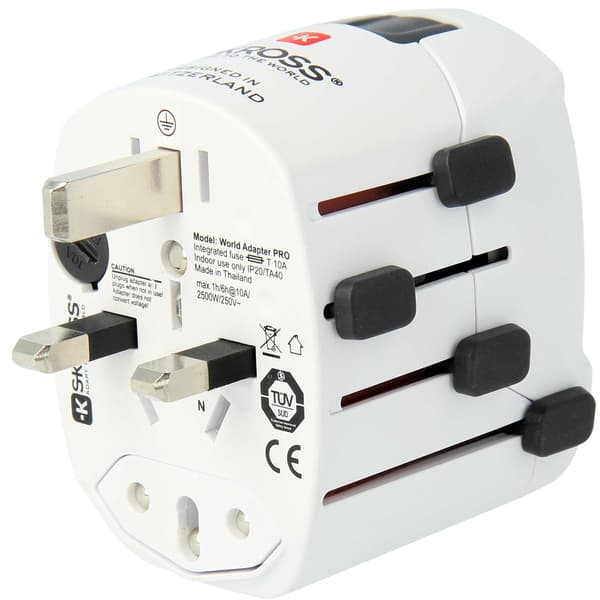 Världsreseadapter PRO World Jordad White 185