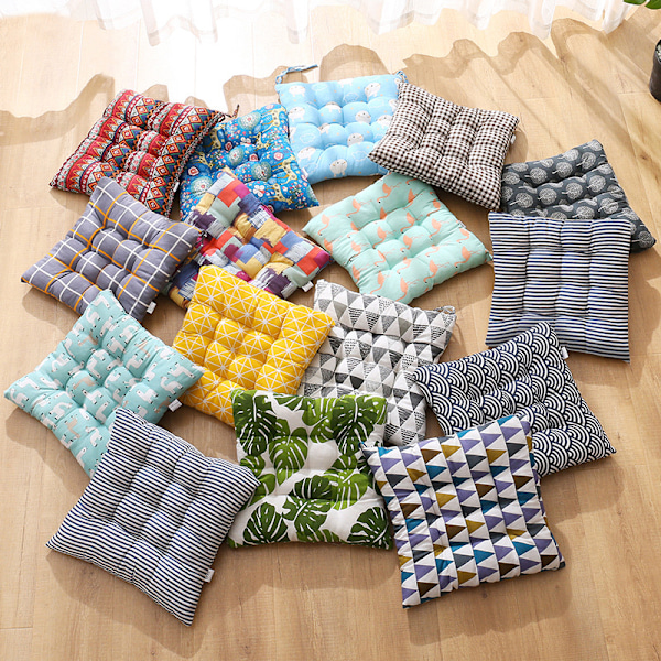 Sett med 6 stolputer 40 x 40, Dekorative puter Pute Stolputer Hageputer, Polyester