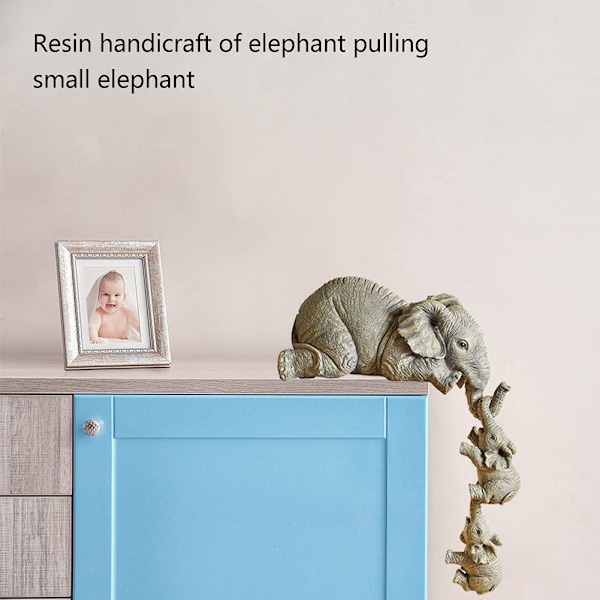 Elefant Sitter Figurer - Set om 3 för Hemskrivbordet