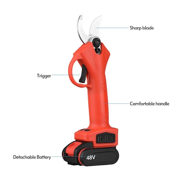 Havesaks, lithium elektrisk, ledningsfri beskæresaks (sort, 21V batterier) Sort