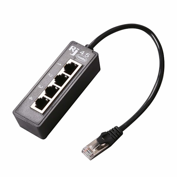 RJ45 Ethernet splitterkabel, RJ45 1 han til 4 x hun, Cat5