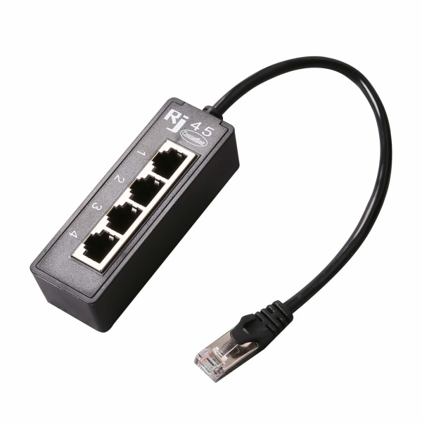 RJ45 Ethernet splitterkabel, RJ45 1 hane till 4 x hona, Cat5