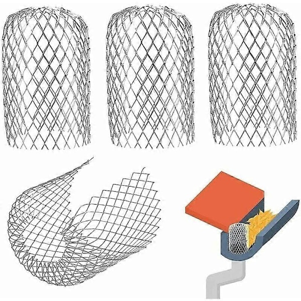 Set med 4 Metalliska Rännskydd, Utbyggbar Filter, Skärmlöv Sil, Nedloppsskydd