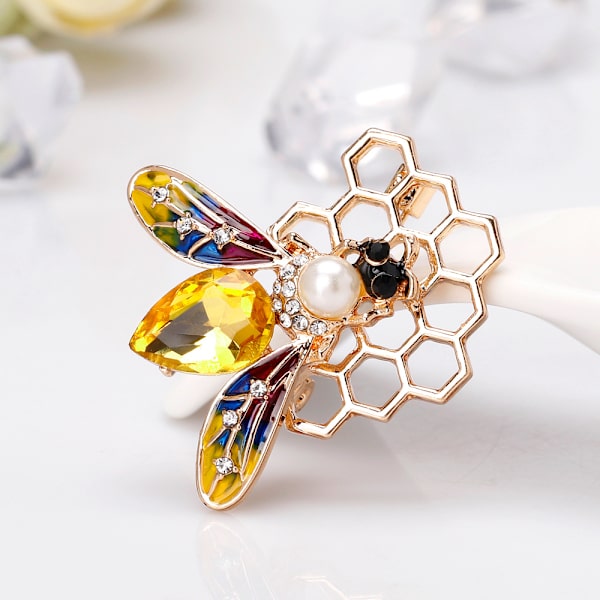Rhinestone söpö hyönteinen mehiläinen rintaneula rintaneula huivi klipsi
