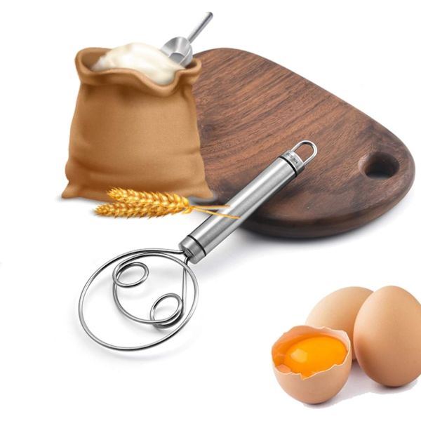 Dansk dejvisp 22 cm rustfrit stål, piskeris, rustfrit stål piskeris, perfekt til at blande dej, dej, madlavning og køkkenudstyr