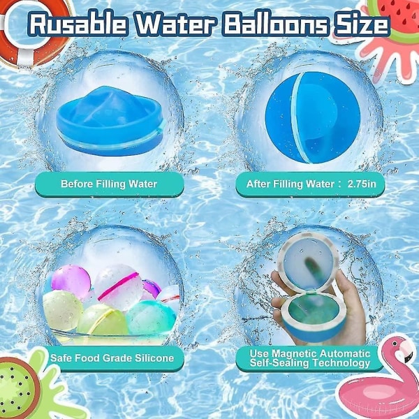 6 stk. gjenbrukbare vannballonger 6