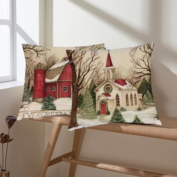 Jul kuddfodral 45x45cm, 4 st örngott bomullslinne