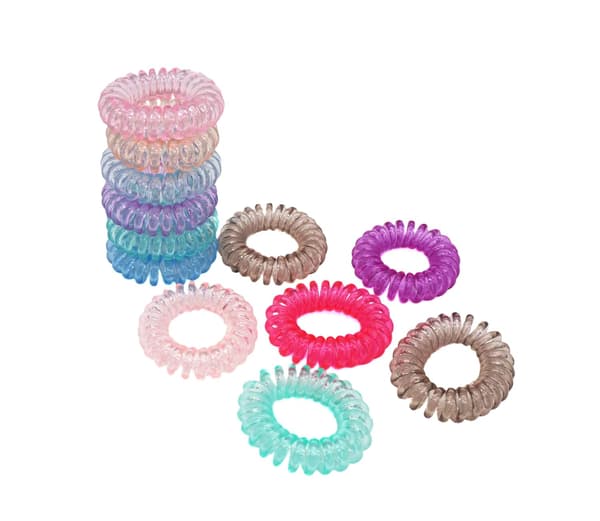 12-pack spiralhårband för alla hårtyper