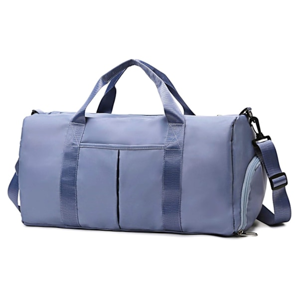 Sports Gym Bag med våtlomme og skoskap, vanntett helgeskulderveske, lett og enkel å bære reise sports gym bag (blå) Blue