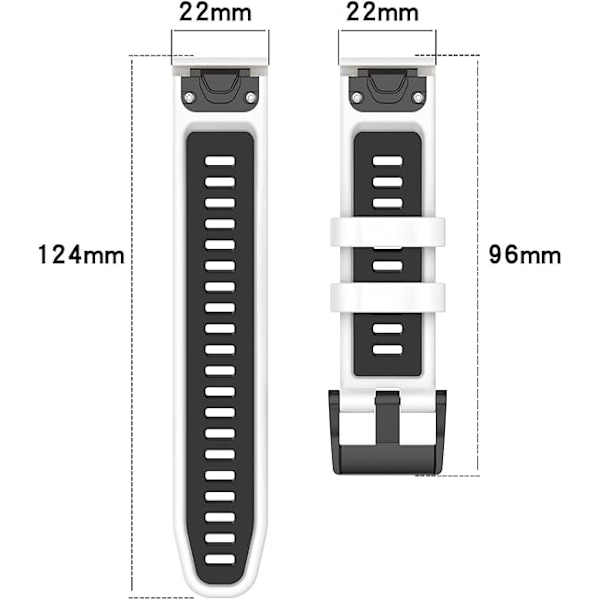 22mm Mjukt Silikonarmband för Garmin Fenix ​​6 Pro GPS, Bekvämt, Ersättningsarmband