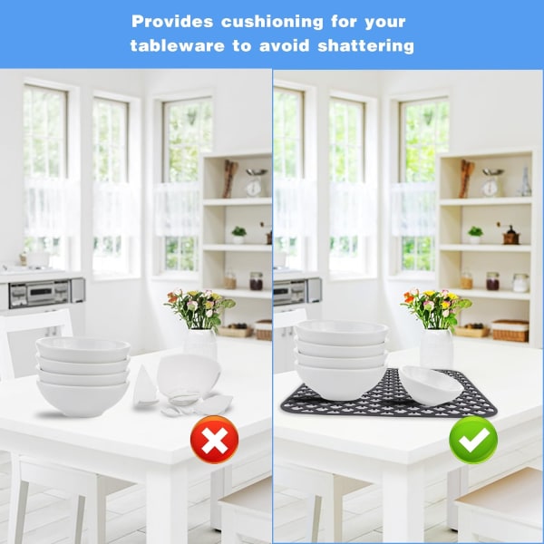 2 STK Silikone køkkenvaskmåtte, silikonevaskemåtte, skridsikker vaskbeskyttermåtte til bunden af ​​køkkenvask og opvask