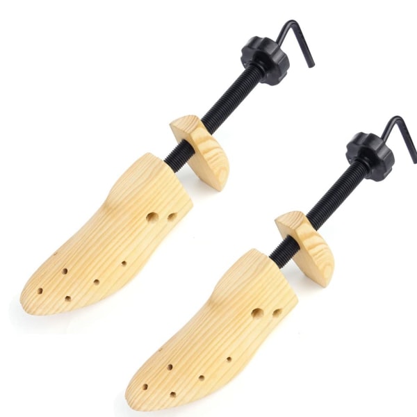 2X Wooden Shoe Stretcher Shoe Tree Expander Lämplig för herr- och damskor