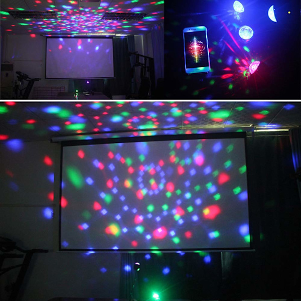 Mini LED-scene lys DJ Disco-kugle lys, roterende LED-lys