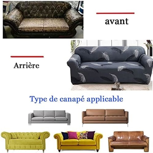 Stretch sohvan cover käsinojalla harmaa 1 istuin (90-140cm)